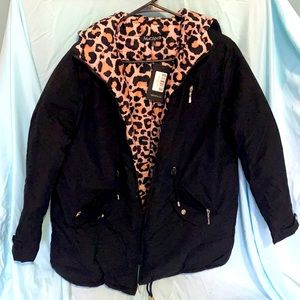 Black and leopard jacket